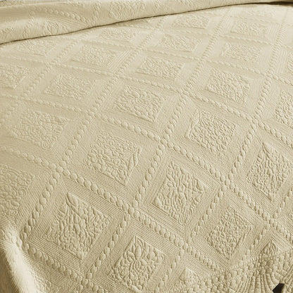 MarCielo 3Pcs 100% Cotton Oversized Quilt Bedspread Coverlet Set TK