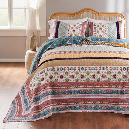 Greenland Home Fashions Thalia Velvet-Embellished Cotton Bedspread Set