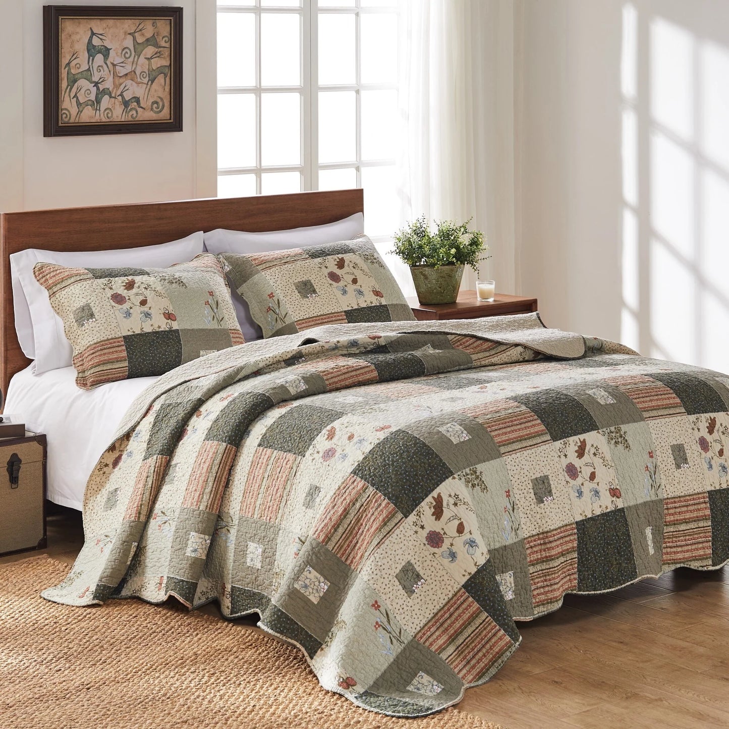 Greenland Home Fashions Sedona 100 Percent Cotton Quilt Set