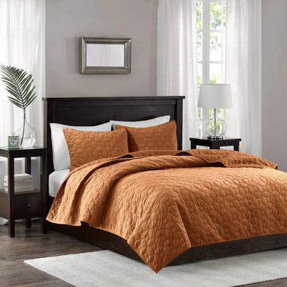 Madison Park Emery 3 Piece Velvet Quilt Set