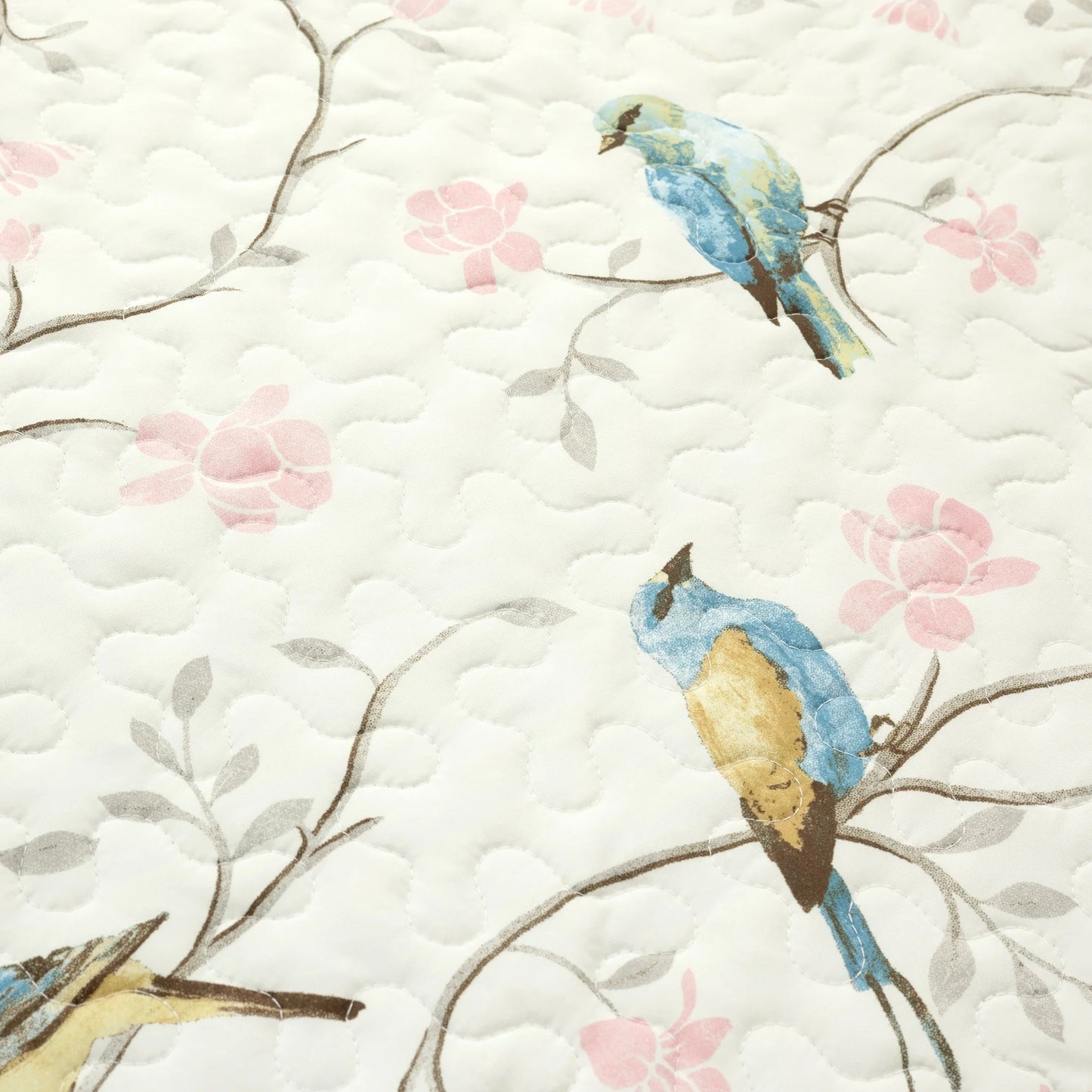 Lush Decor Botanical Bird And Flower Oversized Reversible Quilt Set