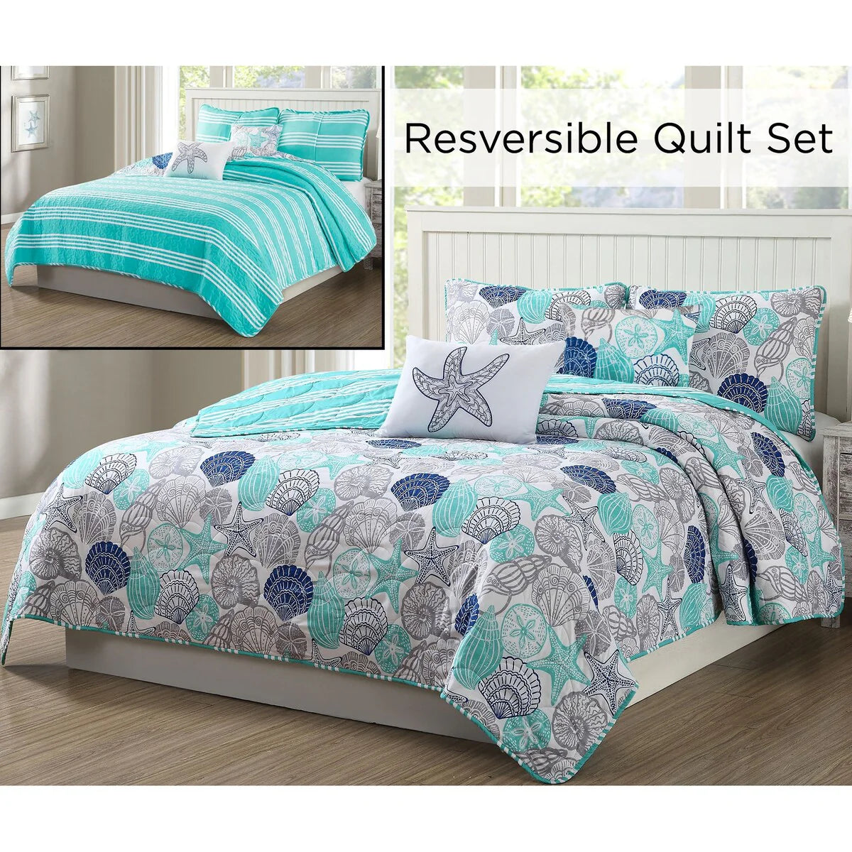 Quaint Home Kai Reversible 5-Piece Quilt Set
