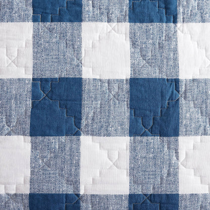 Wrangler Flagstaff Check Blue Cotton Quilt Set