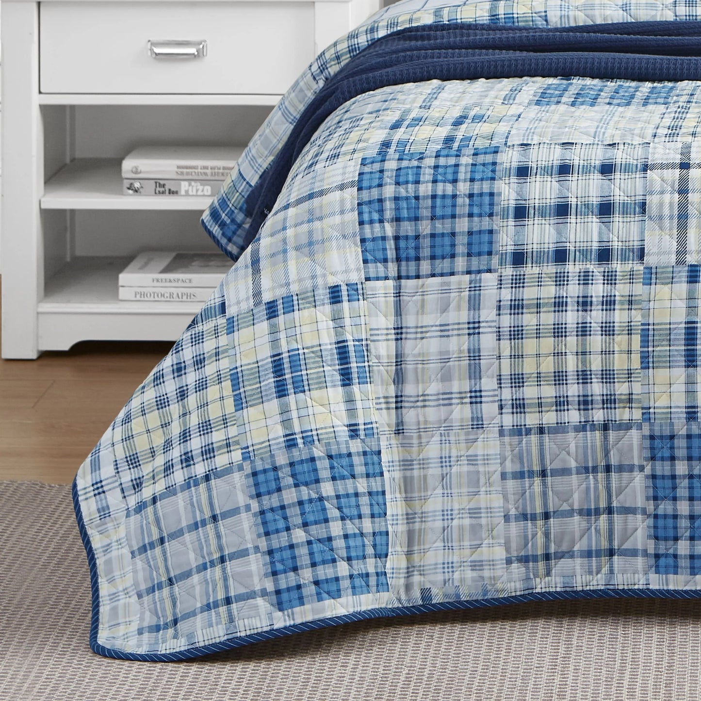 Nautica Raeford Cotton Reversible Blue Quilt Set