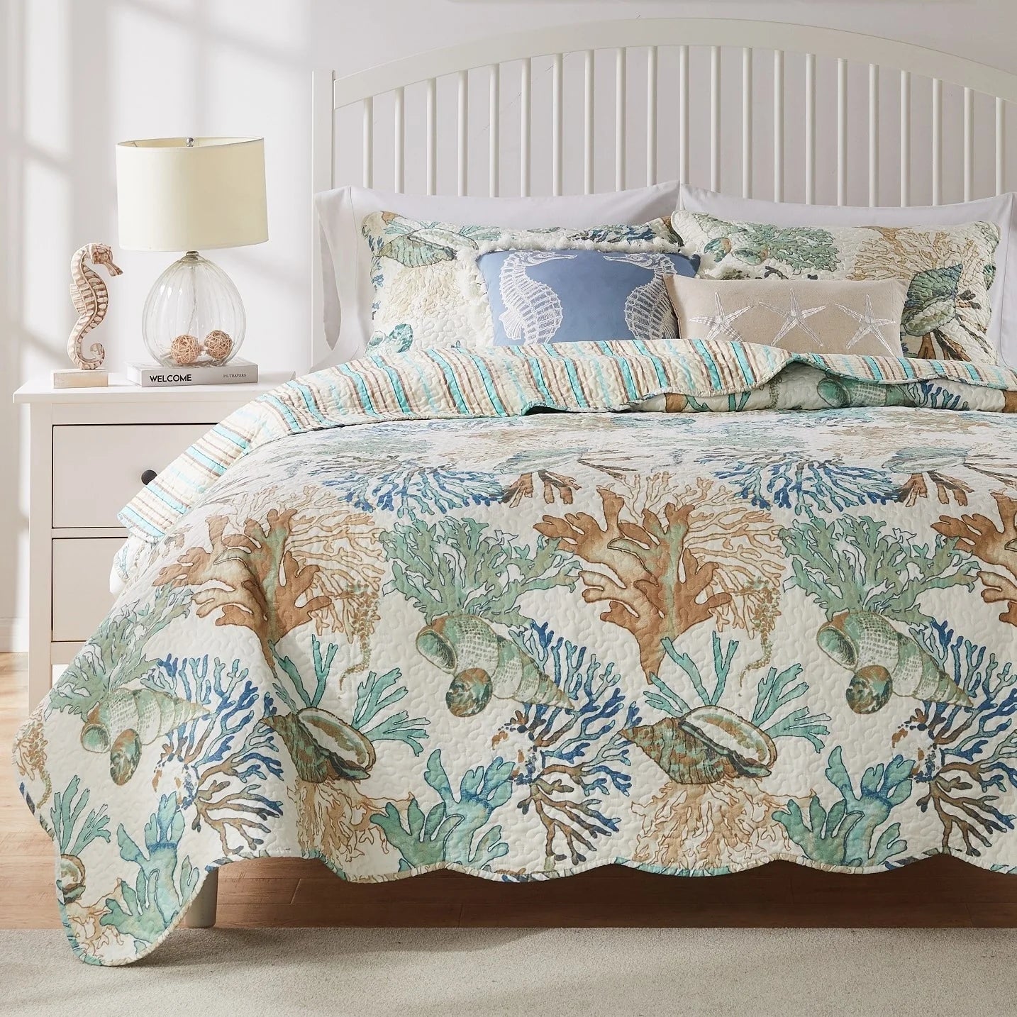 Greenland Home Fashions Atlantis Jade Reversible Quilt Set