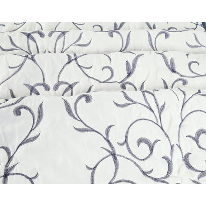 Marina Decoration Embroidered Stitching Coverlet Bedspread Ultra Soft Solid Summer Quilt Set, Modern Branch Pattern