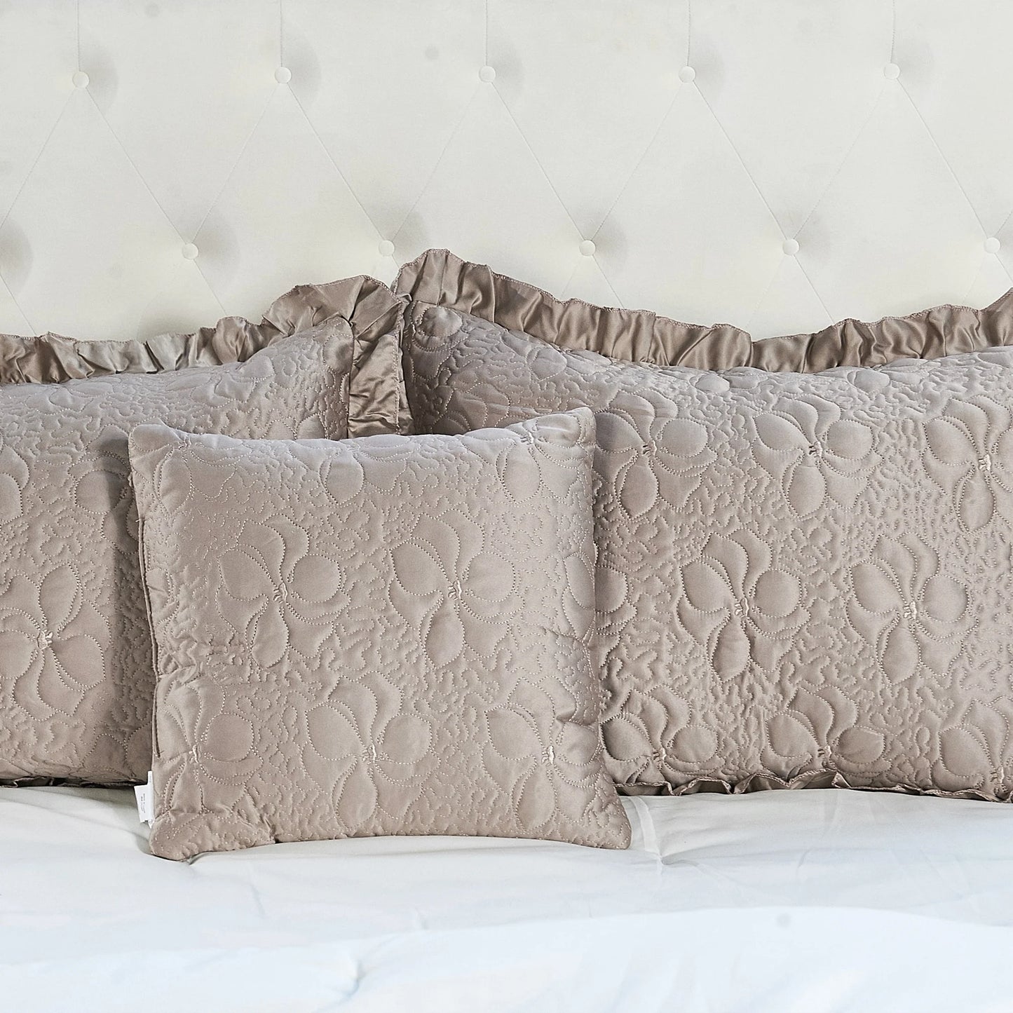 Serent Matte Satin Ruffle Bedspread Set