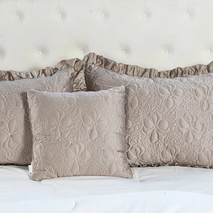 Serent Matte Satin Ruffle Bedspread Set