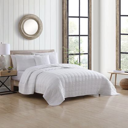Stone Cottage Floral Trellis Cotton White 4 Piece Quilt Bonus Set