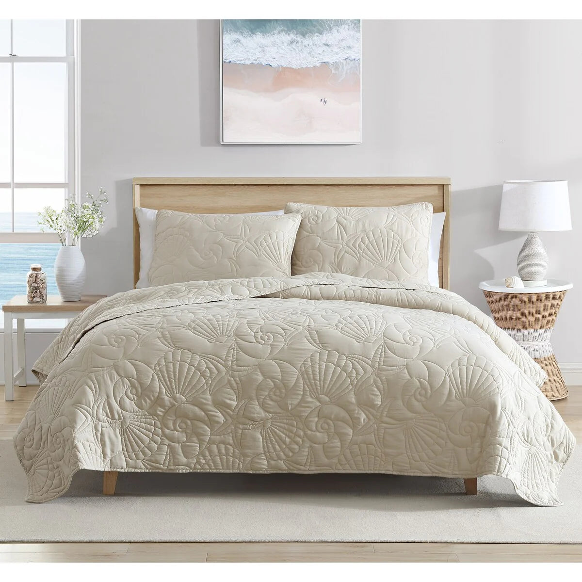 Caribbean Joe Solid Shell Outline Quilt Set