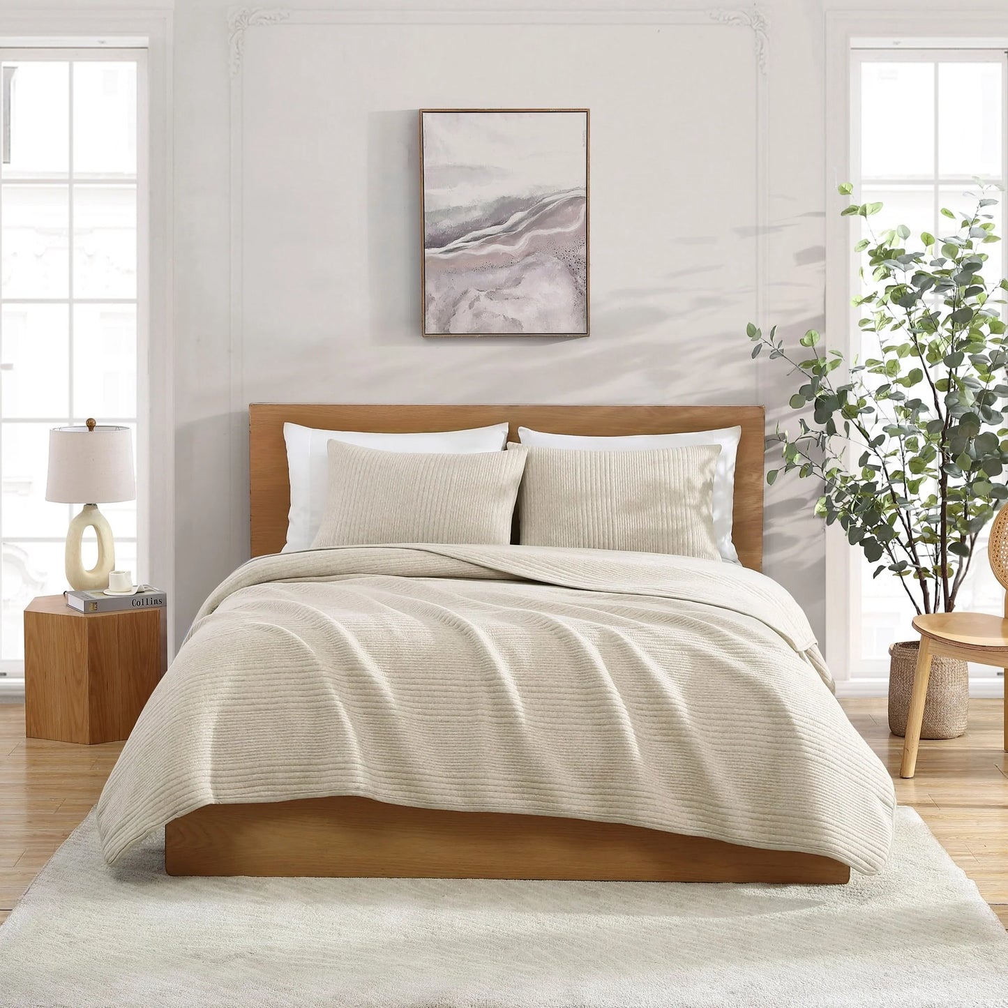 Brielle Home Atlas Jersey Channel Stitch Quilt Set