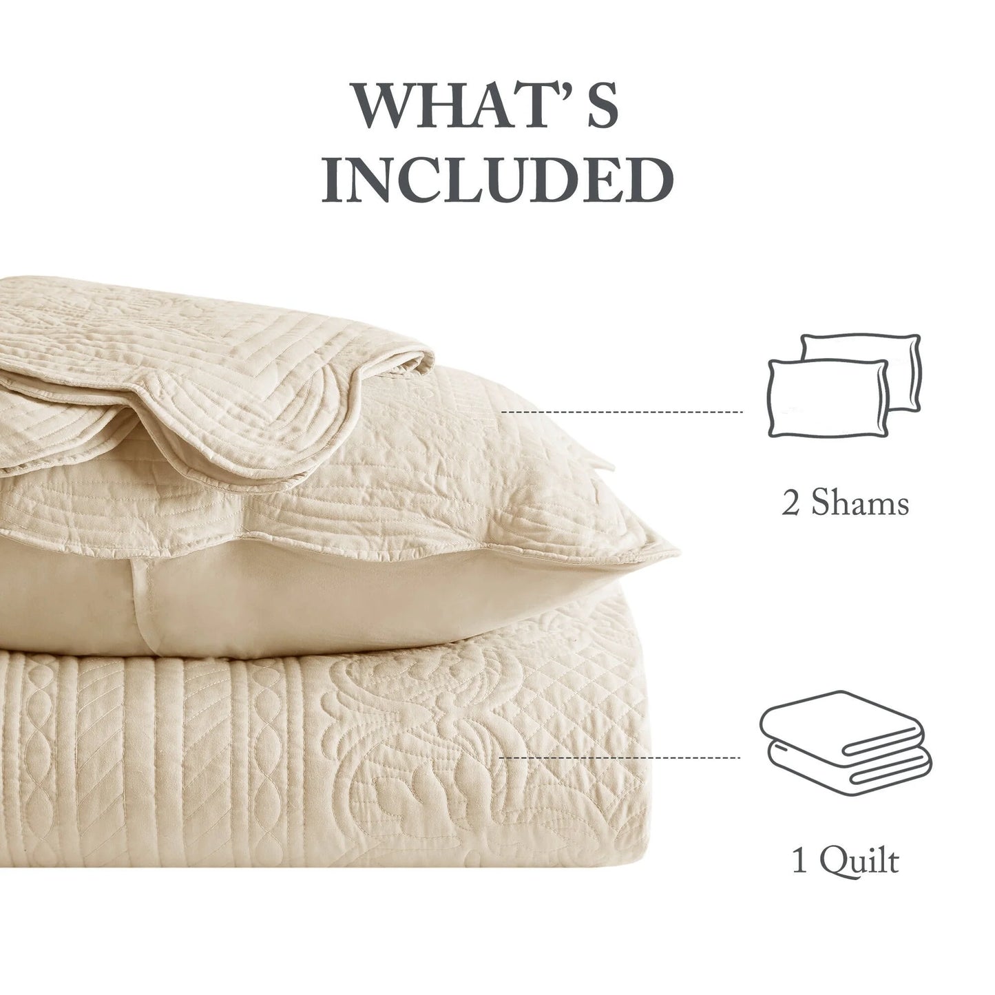 Madison Park Marino 3 Piece Reversible Scalloped Edge Quilt Set