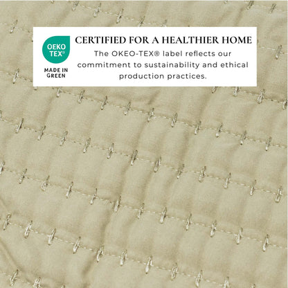 Linery & Co. Detailed Channel Stitch Microfiber Quilt Set With Shams.
