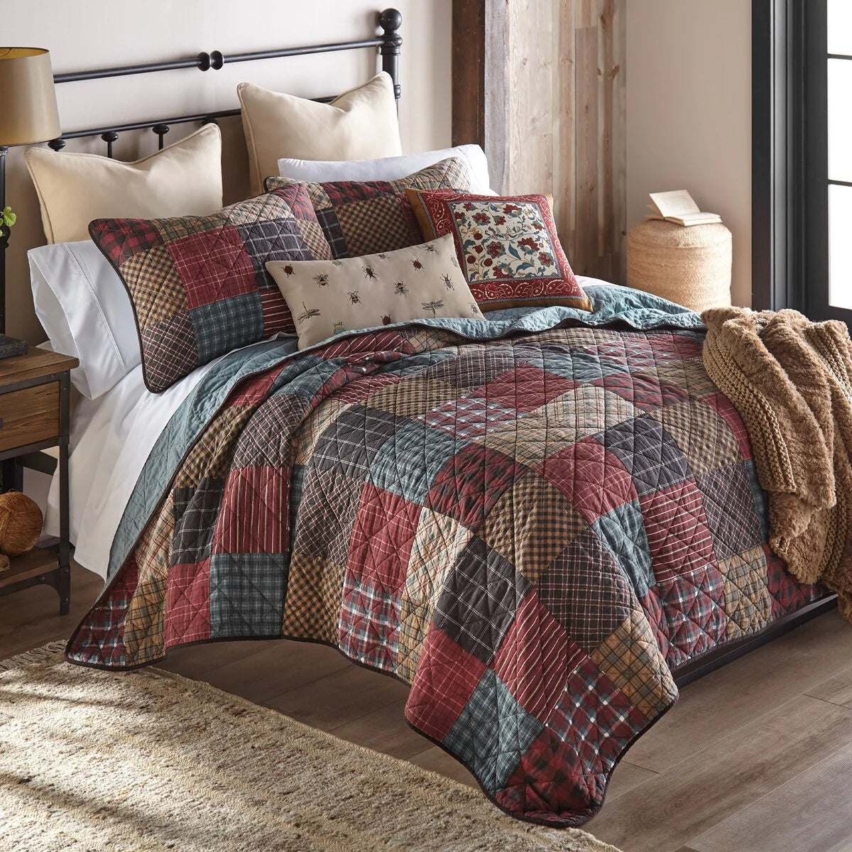 Donna Sharp Appalachia Plaid 3PC Cotton Quilt Set