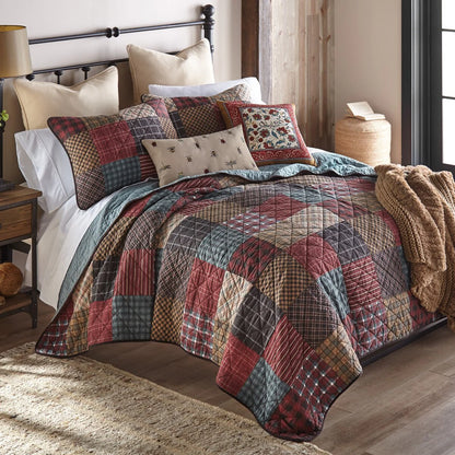 Donna Sharp Appalachia Plaid 3PC Cotton Quilt Set