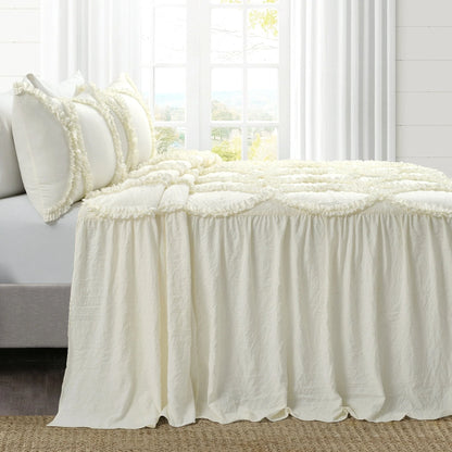 The Gray Barn Peony Grove Ruffled Embroidery 3-piece Bedspread Set