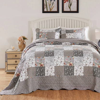 The Gray Barn Spring Arrow Reversible Floral Cotton Quilt Set