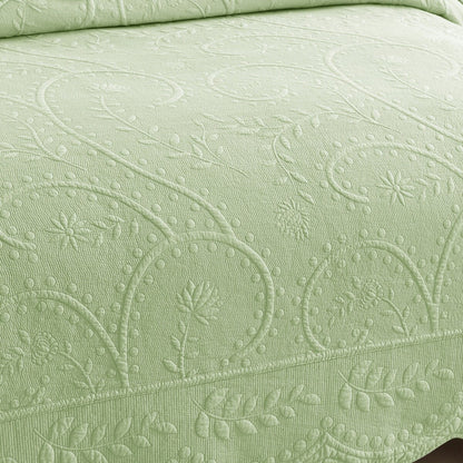 MarCielo 3-Piece Elegantly Embroidered 100% Cotton Oversized Quilt Bedspread Set TX