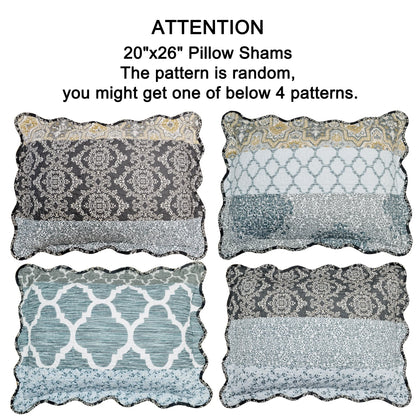 9-pc. Cal King Printed Striped Microfiber Blend Bed Coverlet Set
