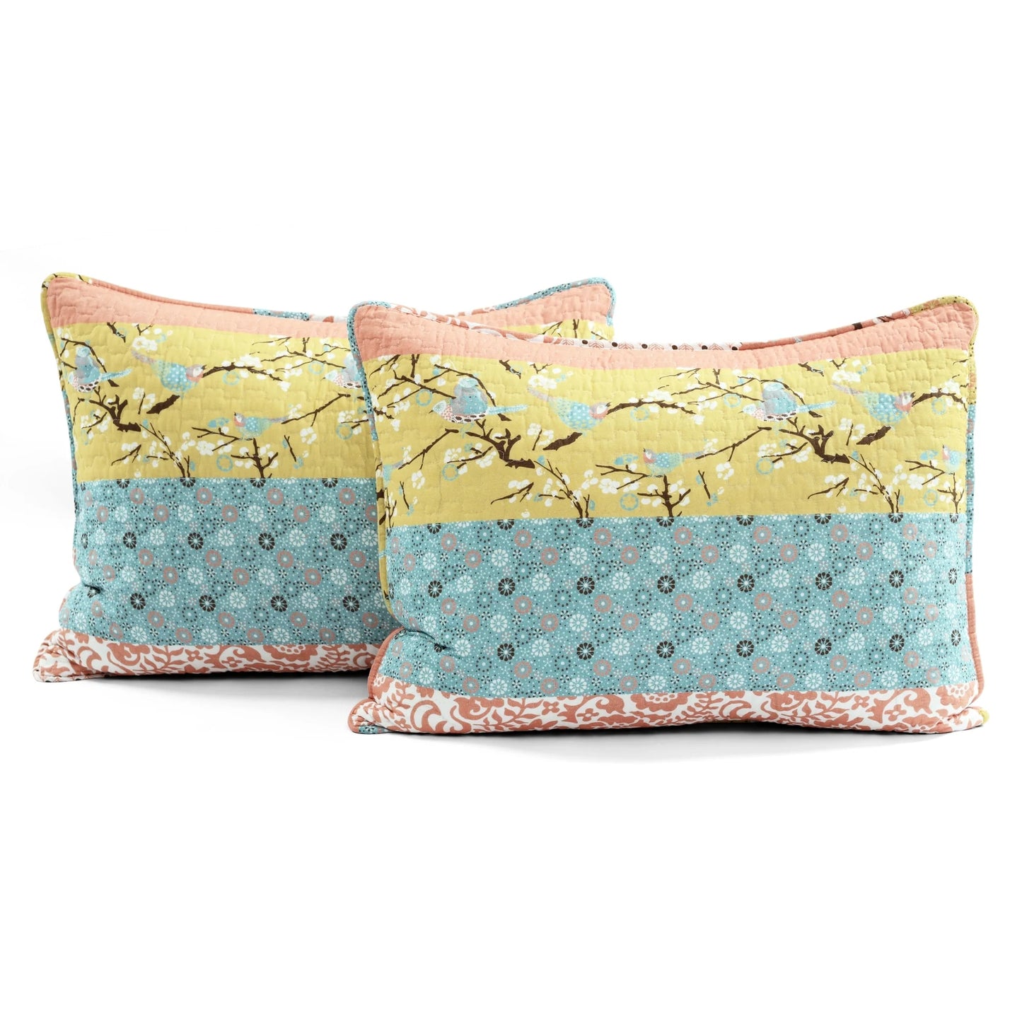 The Curated Nomad La Boheme Floral Cottage 3-piece Striped Quilt Set