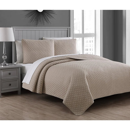 Copper Grove Verbena Diamond Stitch Cotton Quilt Set