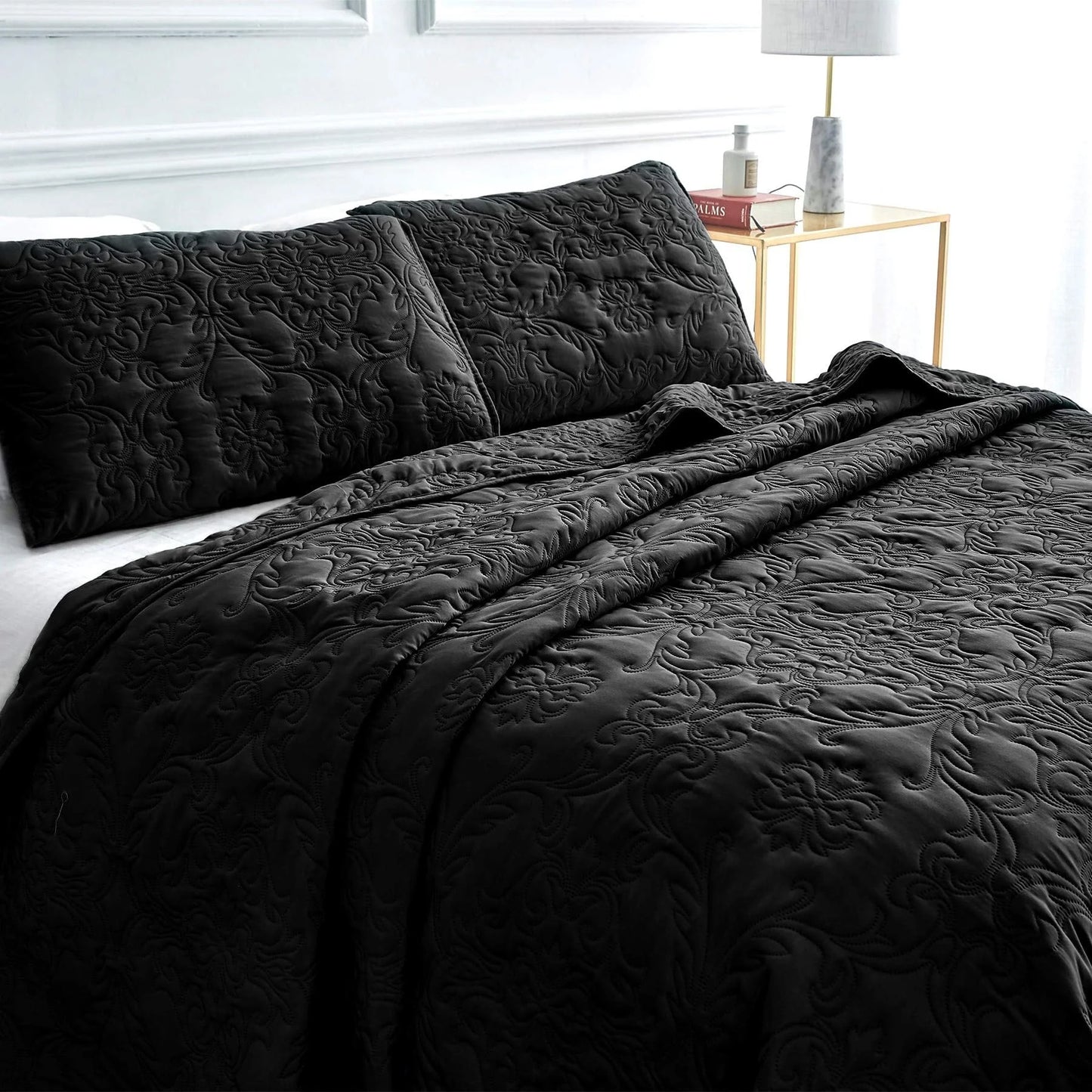 Sophia & William 2/3 Pieces Quilt Set, Reversible Microfiber Bedding Bedspread Coverlet Set