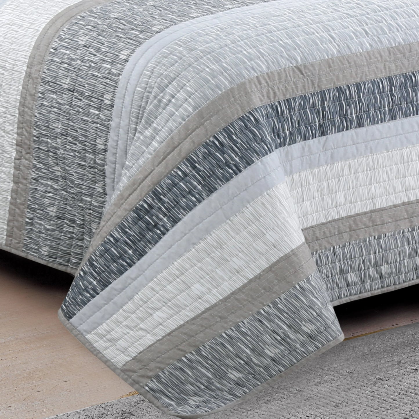 Estate Collection Delray Striped Quilt Set