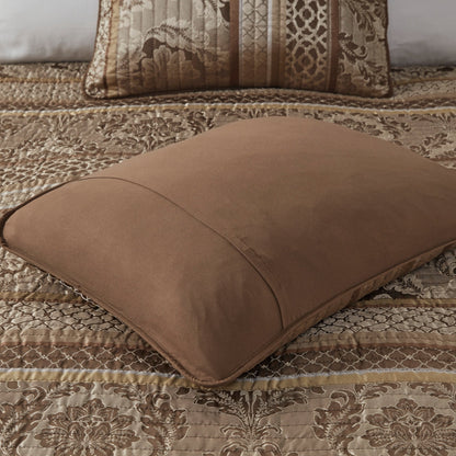 Madison Park Venetian 6 Piece Jacquard Quilt Set with Throw Pillows