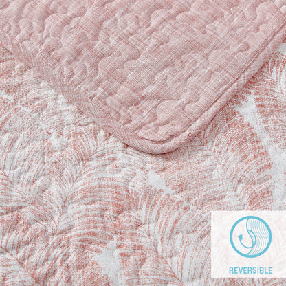Tommy Bahama Distressed Water Leaves Cotton Reversible Quilt Set