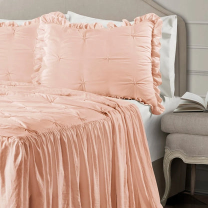 The Gray Barn Lazy Acres Pintuck Ruffle Skirt Bedspread Set