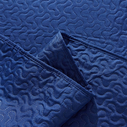 3-piece Fashionable Solid Embossed Quilt Set Bedspread Cover