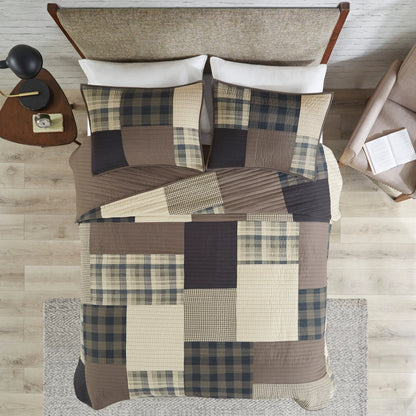 Woolrich Winter Hills Tan Oversized Cotton Quilt Set