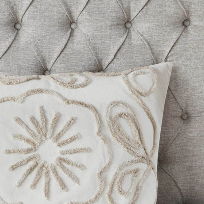 Madison Park Juliana Ivory/ Taupe Tufted Cotton Chenille Coverlet Set