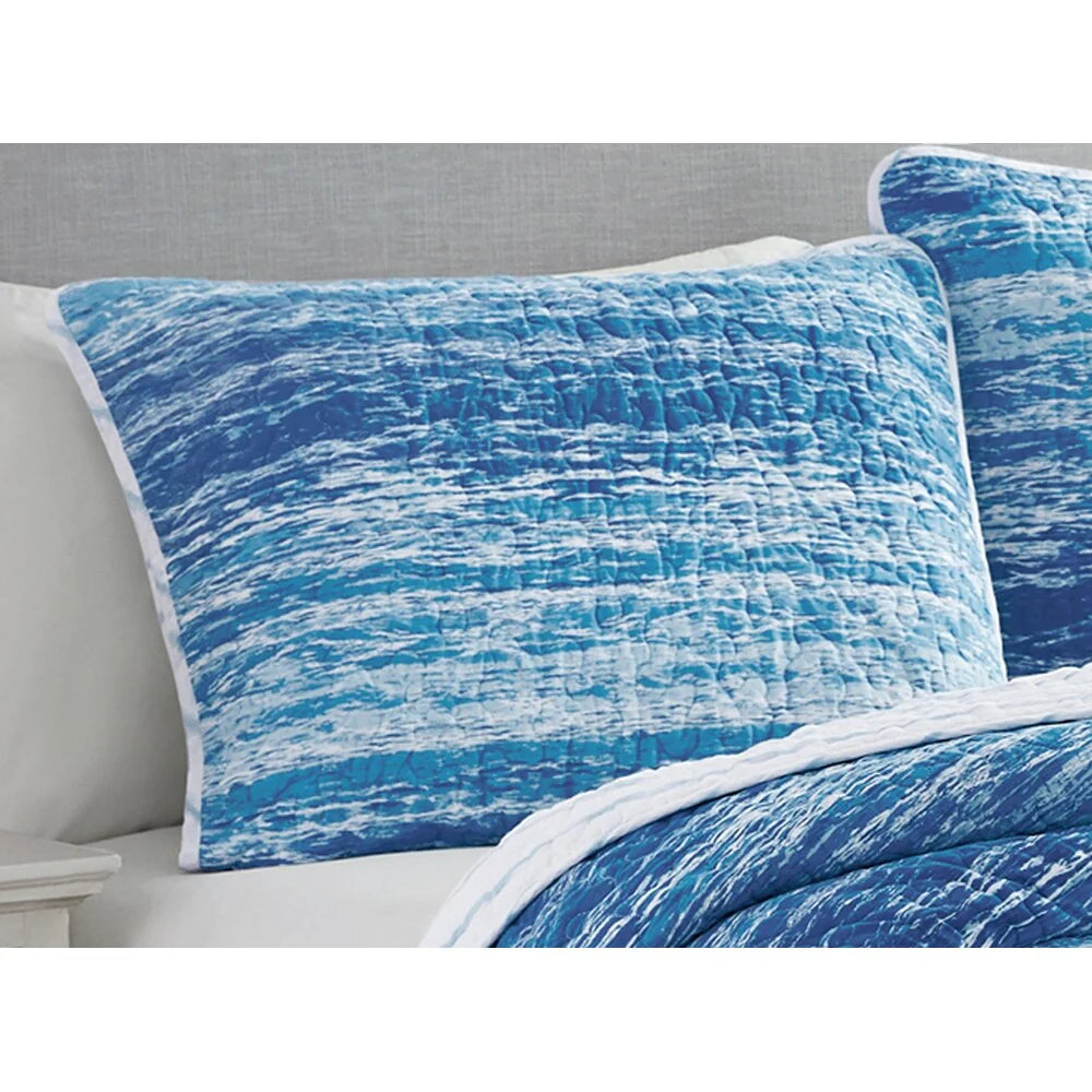 Coastal Stripes Soft Cotton Reversible Quilt Set