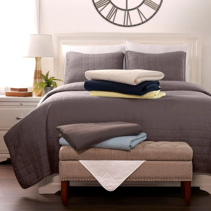 Luxury Ultra Soft Square Quilted Coverlet Set