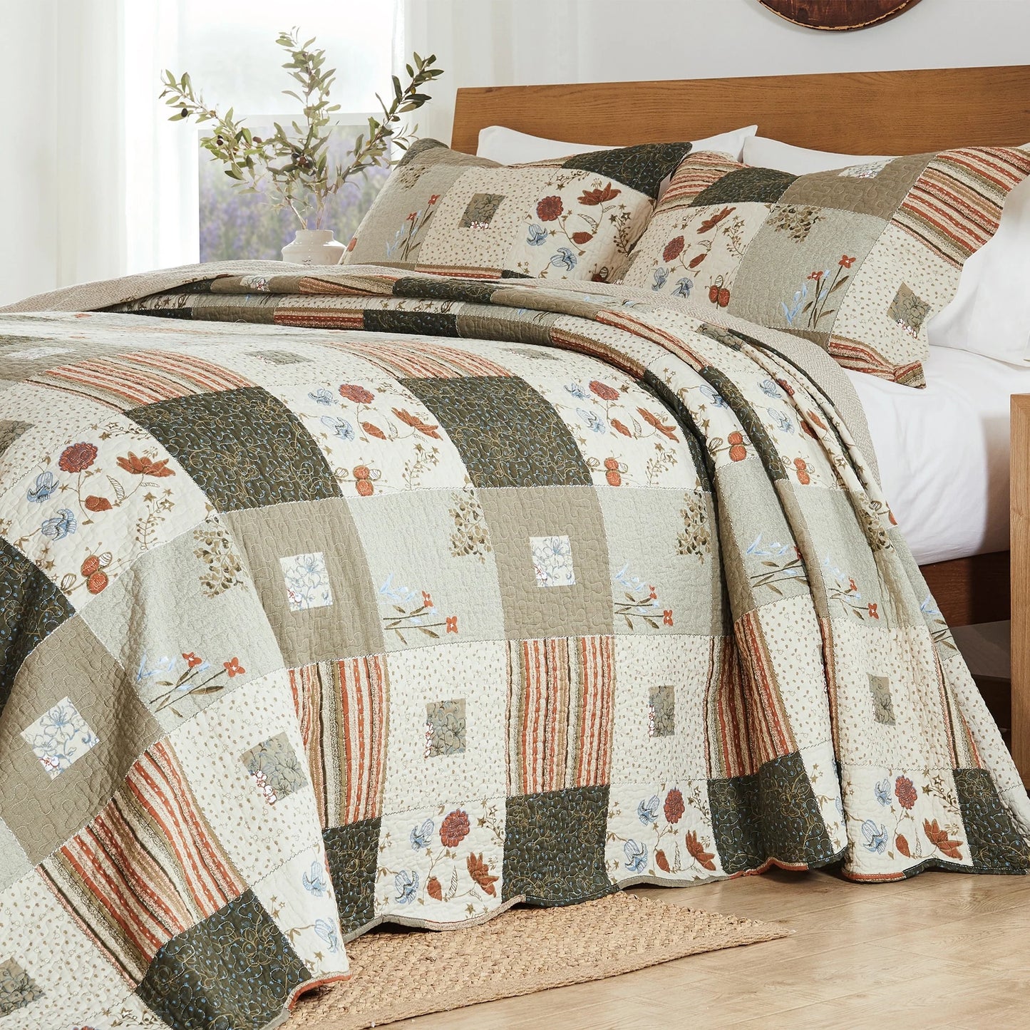 Greenland Home Fashions Sedona 100 Percent Cotton Quilt Set