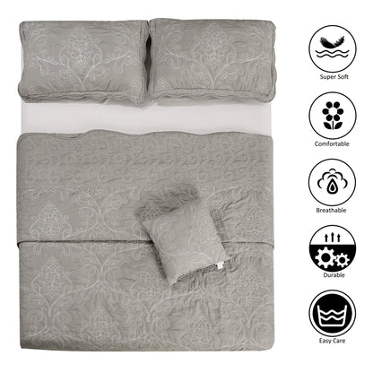 Serenta Damask Oversized 4-piece Bedspread Set