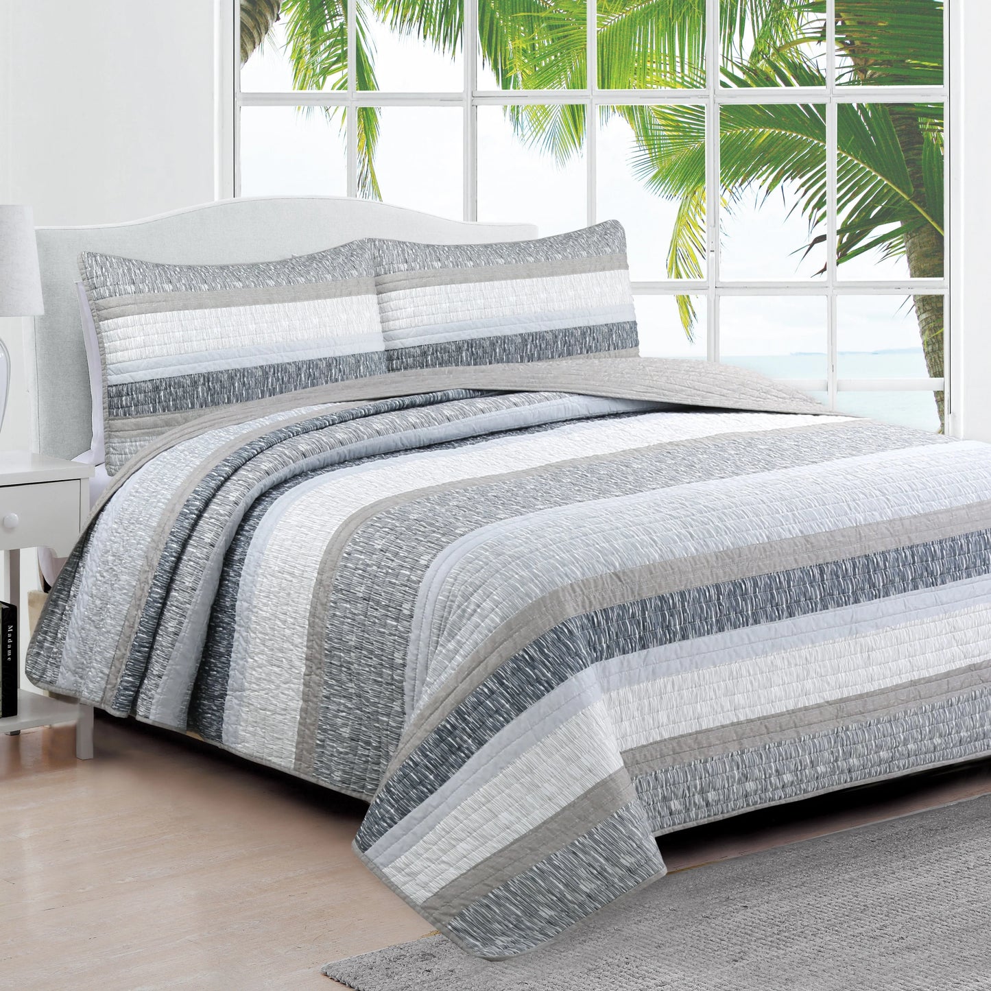 Estate Collection Delray Striped Quilt Set