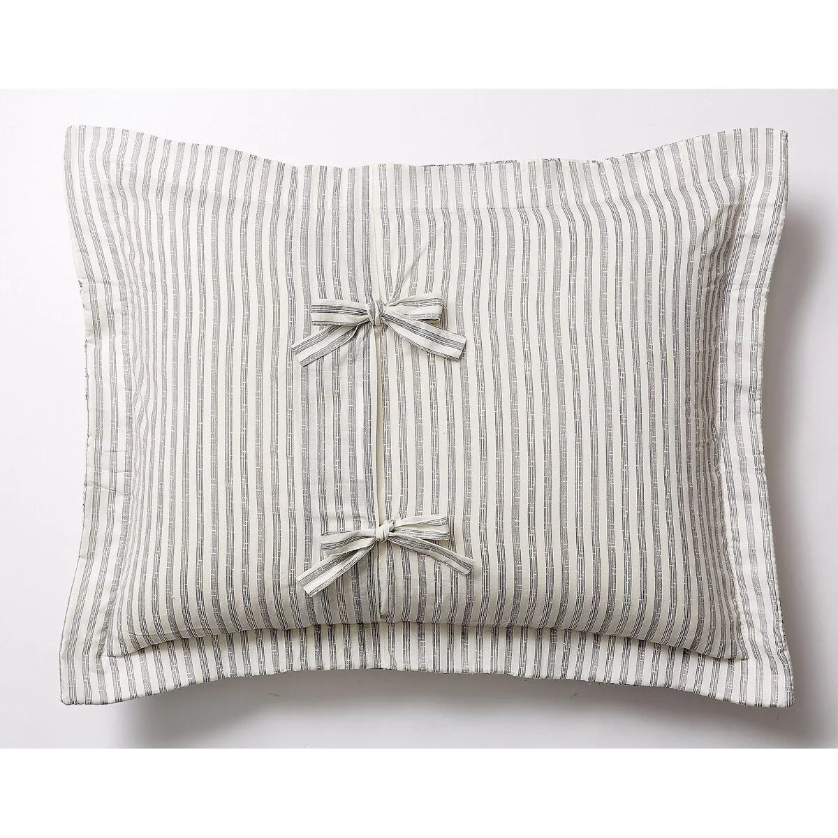 Toile and Bamboo Stripes Reversible Cotton Quilt Set