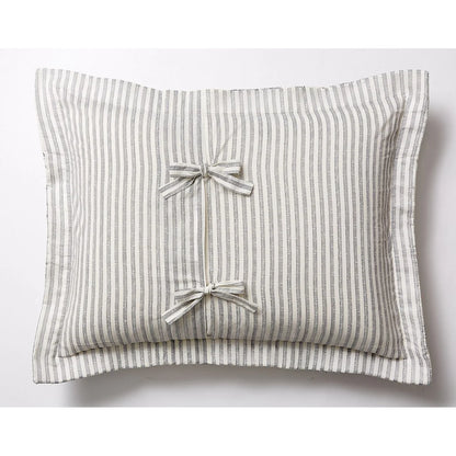 Toile and Bamboo Stripes Reversible Cotton Quilt Set