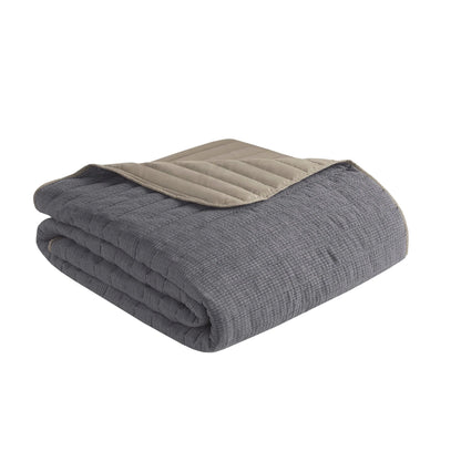 Madison Park Cameron 3 Piece Crinkled Microfiber Quilt Set