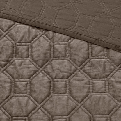 Madison Park Emery 3 Piece Velvet Quilt Set