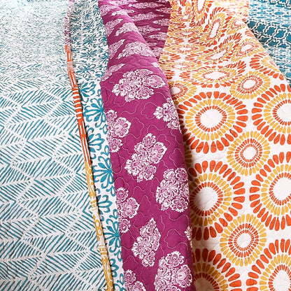 The Curated Nomad La Boheme 3-piece Striped Patterned Quilt Set