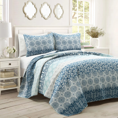 The Curated Nomad La Boheme 3-piece Striped Patterned Quilt Set