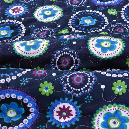 3 Piece Retro Printed Reversible Quilt Set