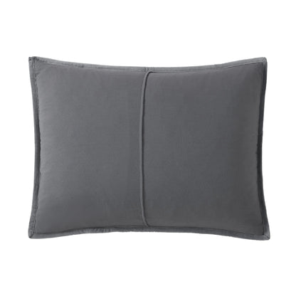 Kenneth Cole Solid Velvet Charcoal Reversible Quilt Set
