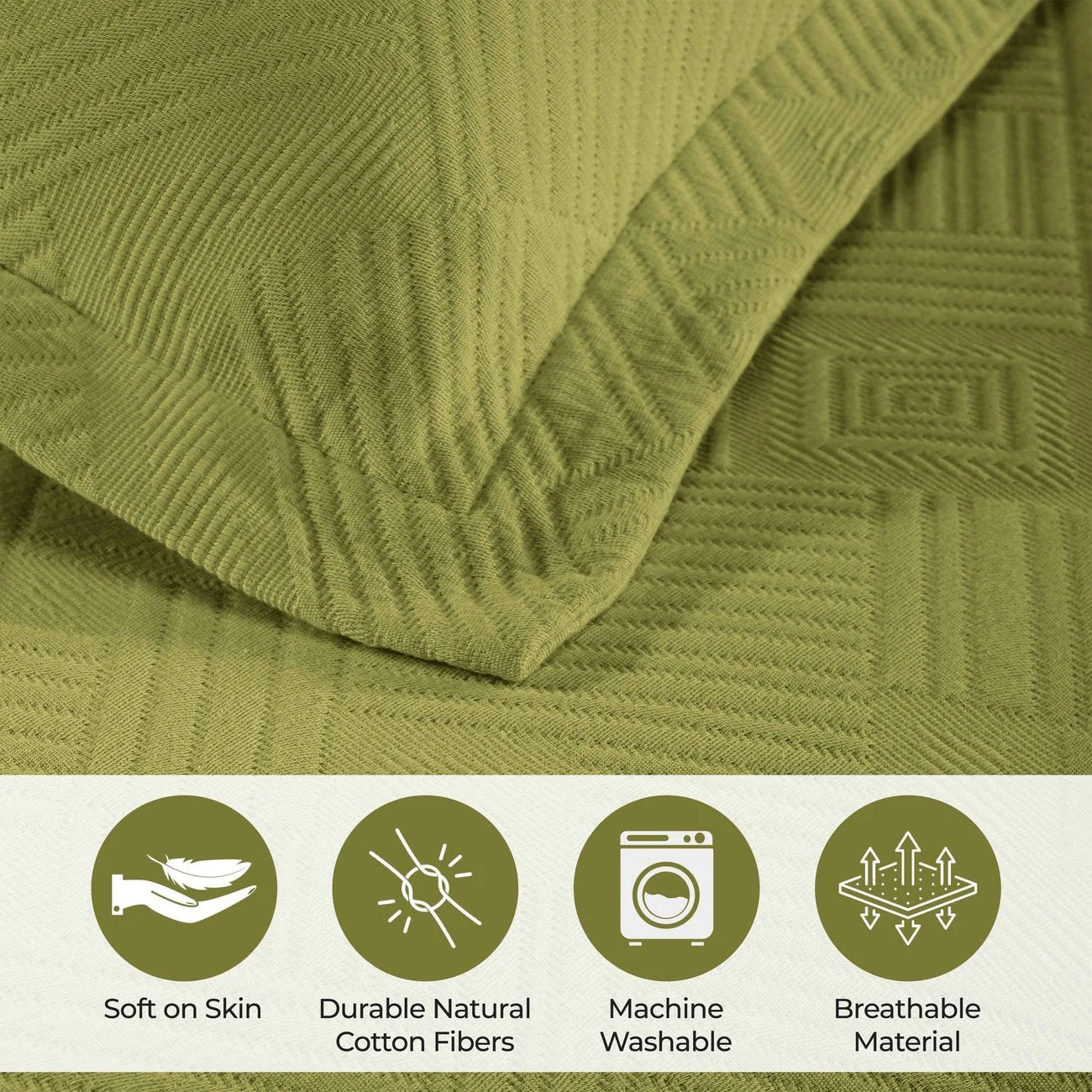 Superior Geometric Fret Cotton Decorative Bedspread Set