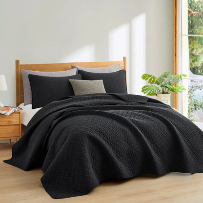 3-Piece Reversible Ultra Lighweight Coverlet Premium Microfiber Bedspread Quilt Set