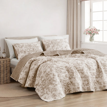 Wonderful Floral Quilt Set 3 Piece Cotton