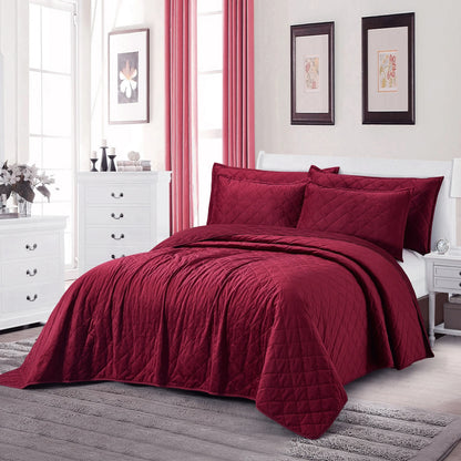 Serenta Velvet Quilts 5 Piece Ultra Soft Floor Touching Bedspread Set